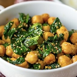 Vegan- Stufato di ceci e spinaci al curry con riso pilaf