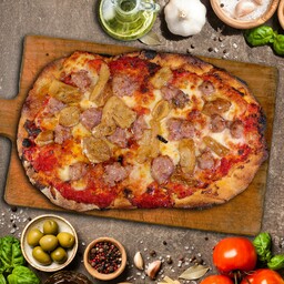 Pinsa PORCINI E SALSICCIA