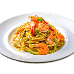 SPAGHETTI GAMBERI E PISTACCHIO
