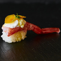 Gambero Rosso, Passion Fruit, Stracciatella, Bottarga di Muggine