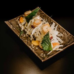 Insalata di finocchi, gamberi e capesante