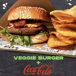 Veggie burger + COCA-COLA