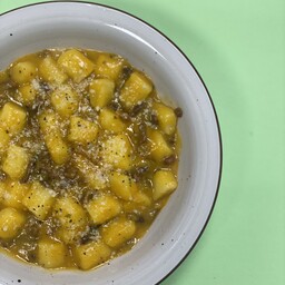 Gnocchi di Patate con Zucca e Guanciale