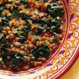 Lenticchie stufate con spinaci e pomodoro + Riso Basmati