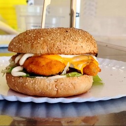 Cheese chicken-burger