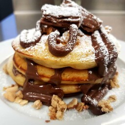 Pancakes with Nutella, Cereal and Chocolate
